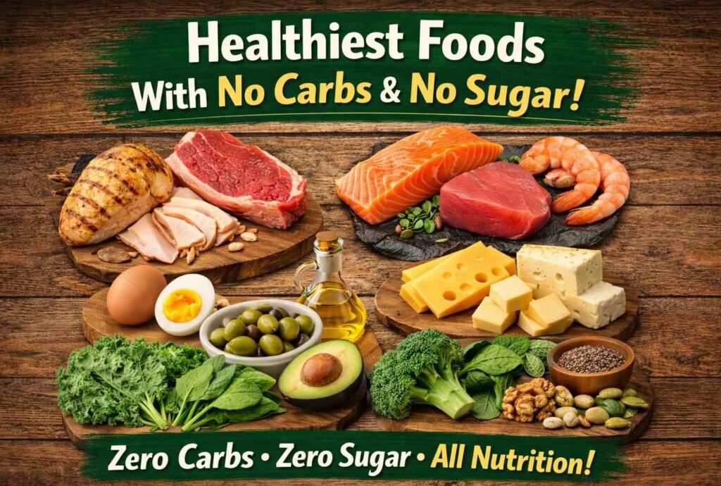 Healthiest foods with no carbs & no sugar!