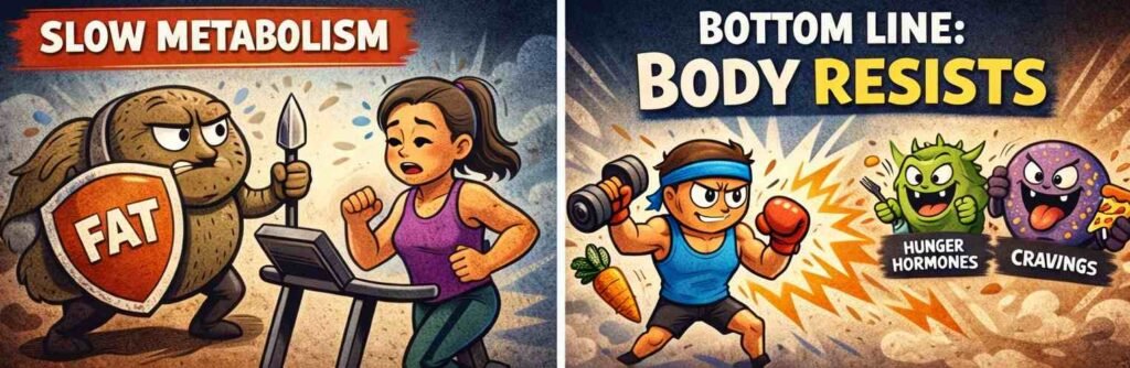 Slow Metabolism, Bottom line: body resists